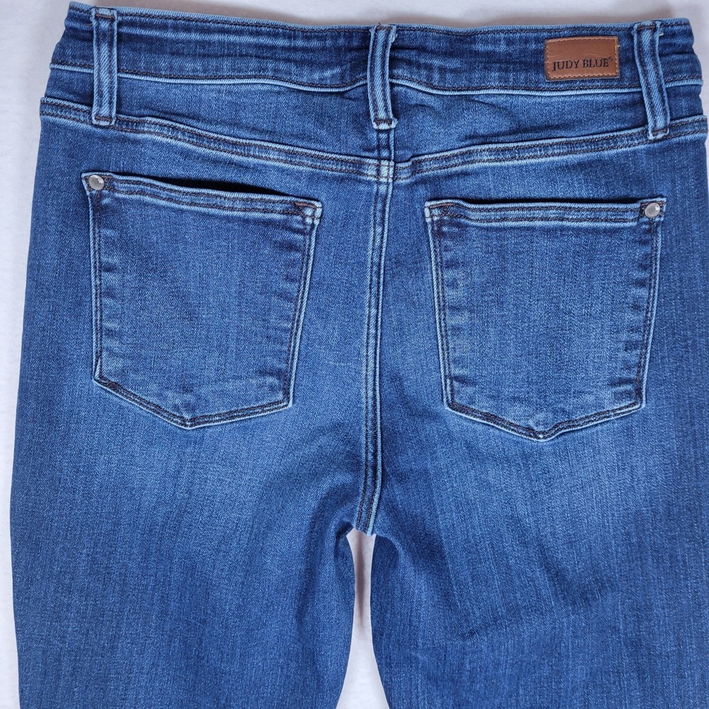 Judy Blue Women's Slim Fit Distressed Dark Blue Denim Jeans Size 11/30 - Picture 7 of 10